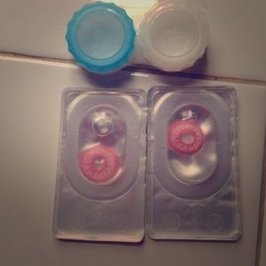 Pink & Brilliant Blue Contacts