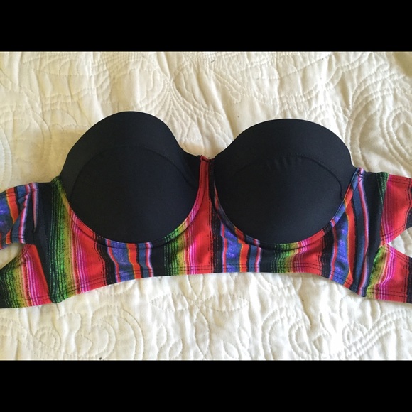 NWOT Boho Stripe Bandeau Bikini