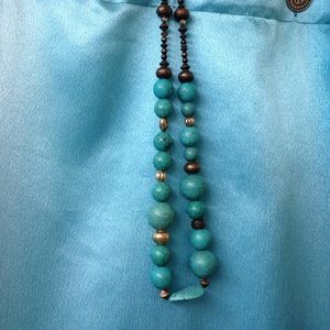 Turquoise and Gold Handmade Necklace