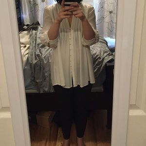 Joie small silk blouse cream