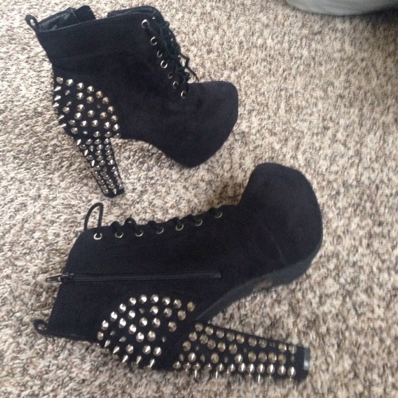 Spiked heel booties size 9