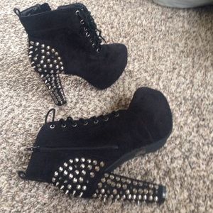 Spiked heel booties size 9
