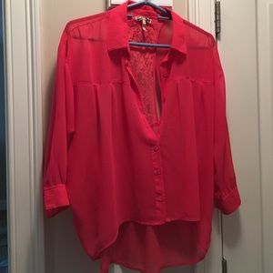 Coral blouse