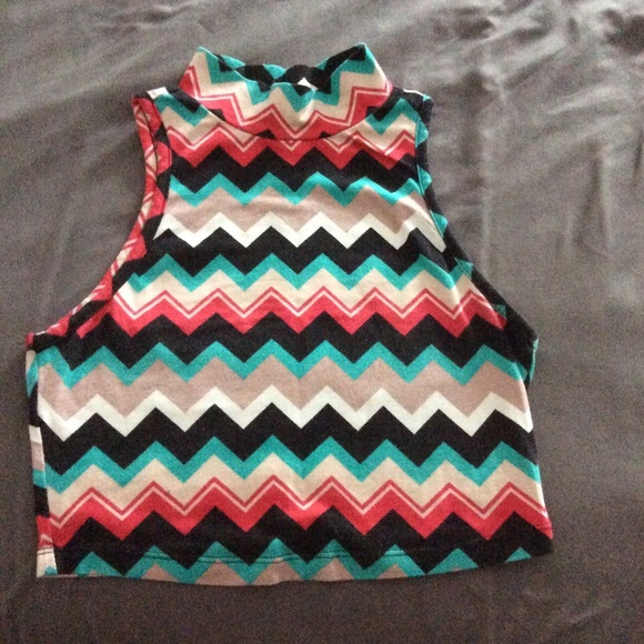 * SOLD * High neck chevron crop top