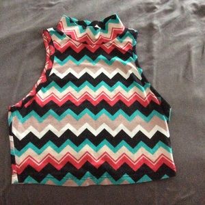 * SOLD * High neck chevron crop top