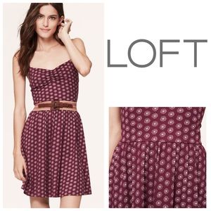 LOFT Purple Sprinkle Dot Stretchy Strappy Sundress