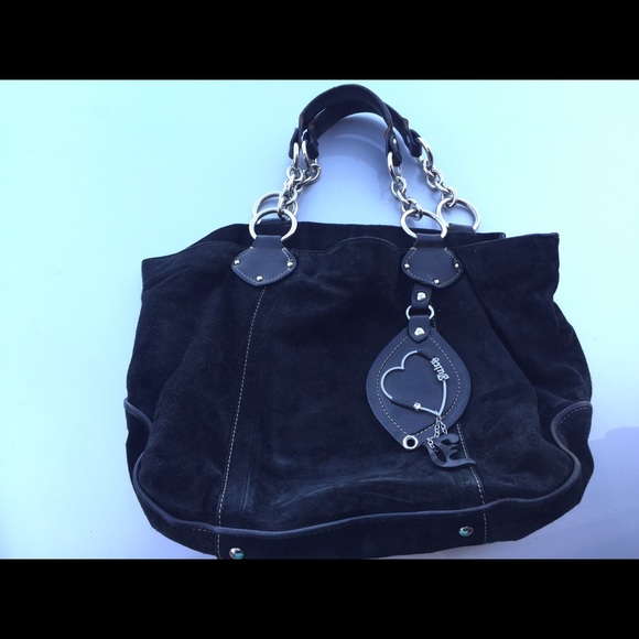 Black juicy couture bag with silver chain handles