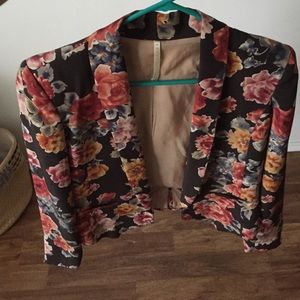 Truth and pride silk floral blazer