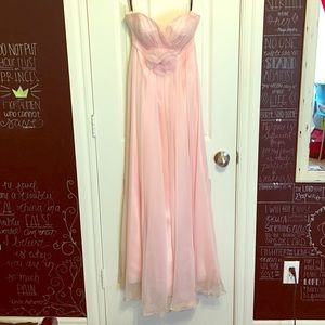 Strapless prom gown