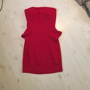 Red peplum dress