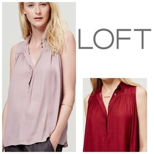 NWOT LOFT Lavendar Collared Swing Shell