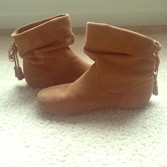 Faux leather ankle boots
