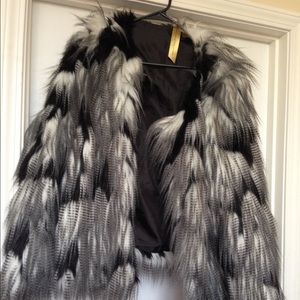 Faux Fur jacket salt &pepper