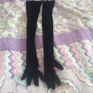 Long velvet gloves - worn once!