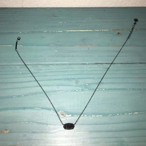 Elisa Pendant Necklace in Black Drusy