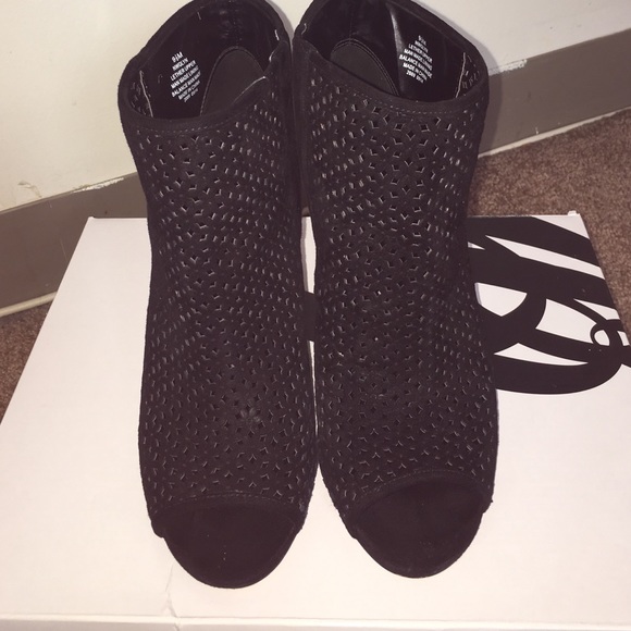 Black open toe booties