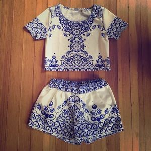 Crop top and shorts set