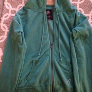 Teal American eagle sip up hoodie