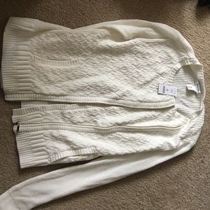 White House side zip sweater