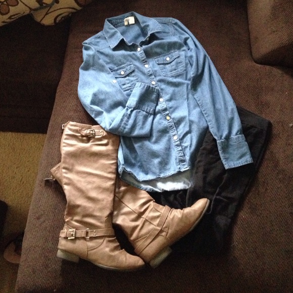 Red Camel Tops - Denim long top