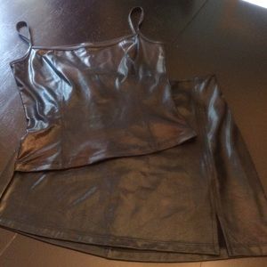 Two Piece Eye Candy Black Skirt and Top