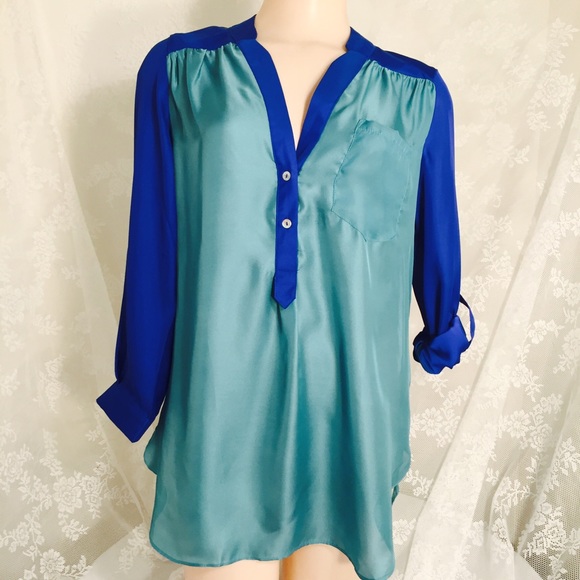 Blue and green blouse. FINAL CLEARANCE