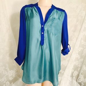 Blue and green blouse. FINAL CLEARANCE