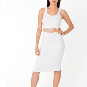 Ponte Mid-Length Pencil Skirt. American Apparel.