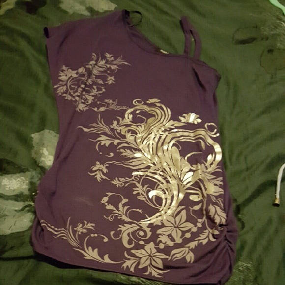 Purple asymetrical top