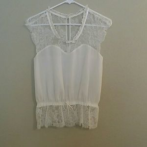 Express lacy peplum top, XS