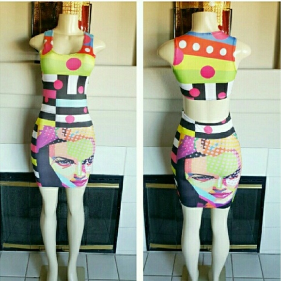 Unique Trends Multi Color Bodycon Ladies Dress - Picture 4 of 4