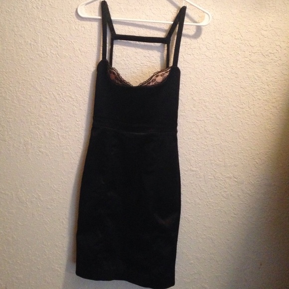 Bebe black cocktail dress with lace