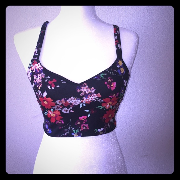 Express floral cropped top