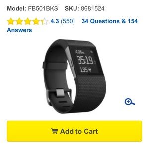 Fitbit Surge black watch - small