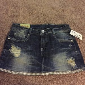Super cute blinged denim mini!