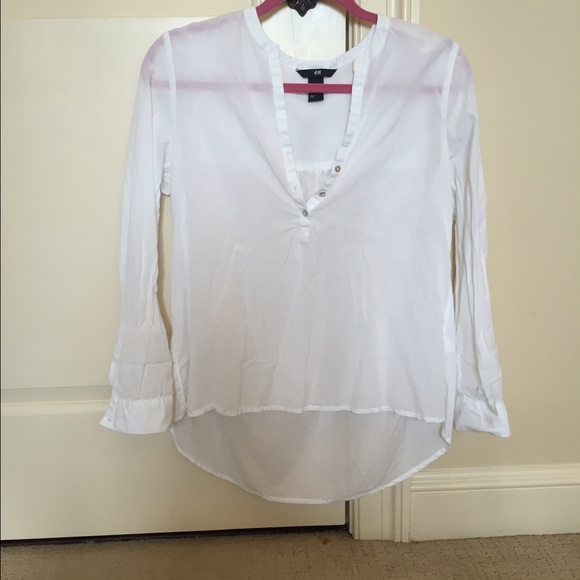 H&M Sheer White Blouse