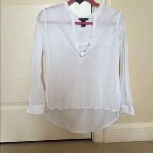 H&M Sheer White Blouse