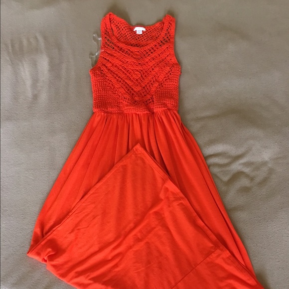 Size XS Dark Orange Maxi Dress