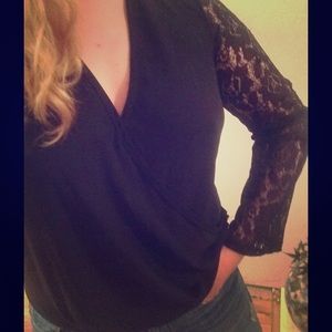 Deep v neck blouse