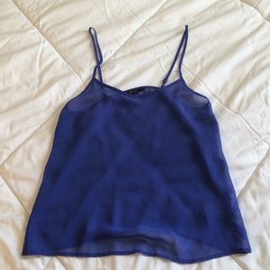 Sheer blue top