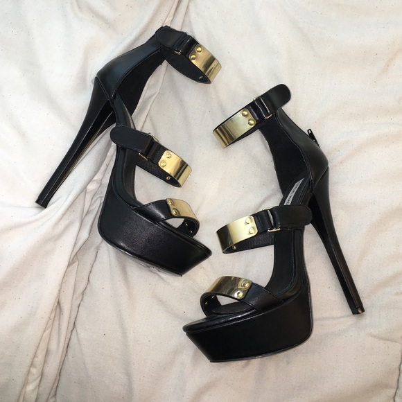 Steve Madden Gold Plated platform heels