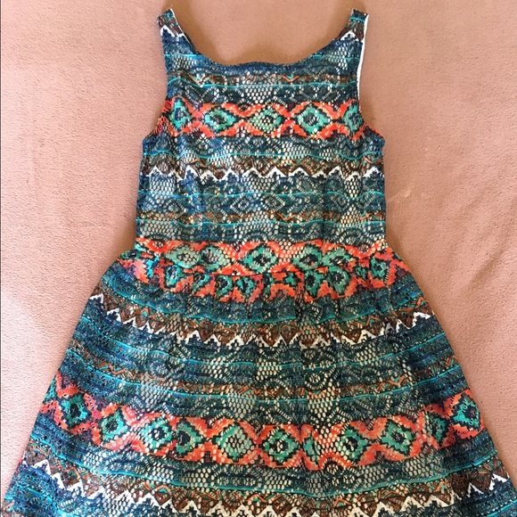 Patterned multi color fit and flare dress - Picture 1 of 3