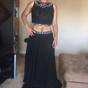 Floor length, 2 Piece, Prom Dress