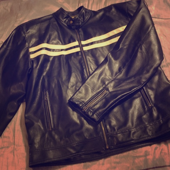 Mens Pleather Motocross Jacket
