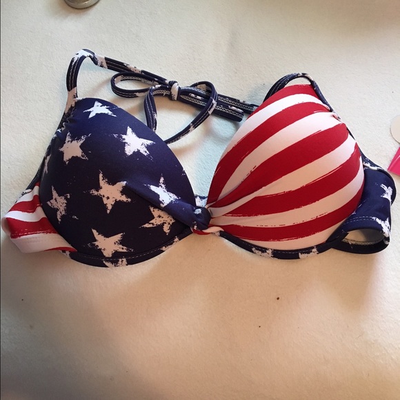 Never worn American Flag Bathing Suite Top
