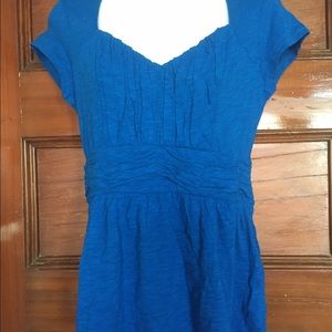 Anthropologie Deletta Blue Blouse Top Small