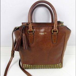 Coach Legacy Studded Mini Tanner Saddle Brown