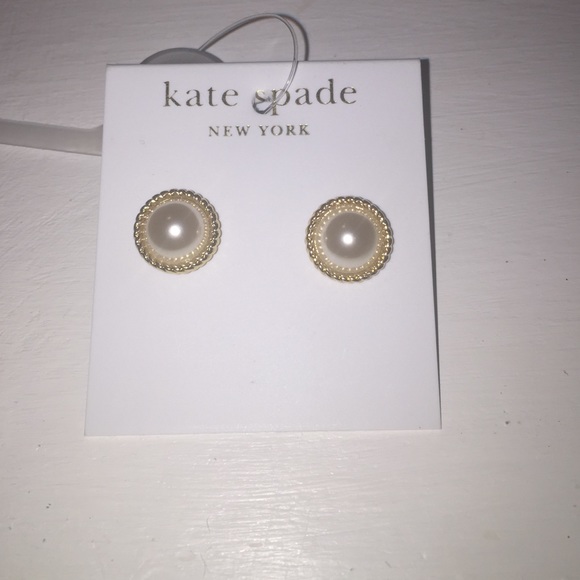 Authentic Kate Spade Pearl Studs with Gold