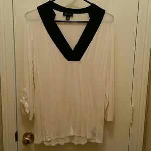 Cream & Black 3/4 sleeve top