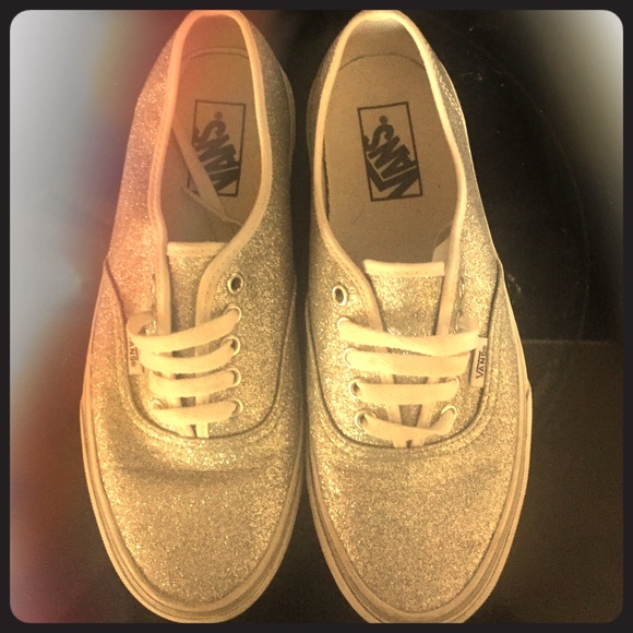 Silver sparkly VANS size: Womens 9